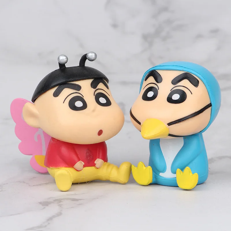 Фигурка из ПВХ в виде цветка Shinchan 6 шт. милая игрушка для косплея фигурка