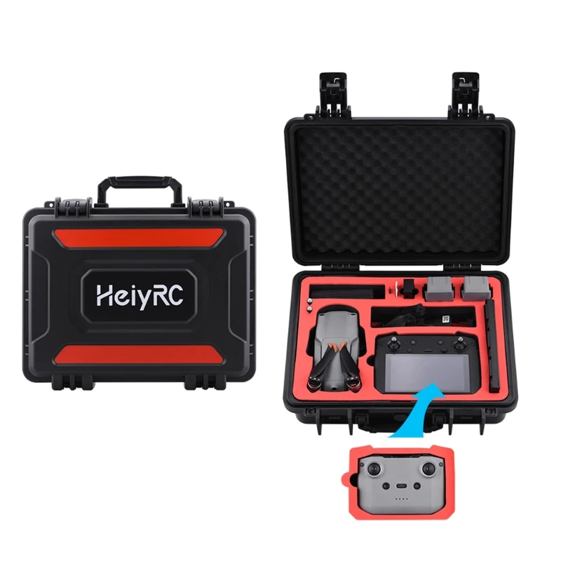 

XX9A Waterproof Storage Box Explosion-proof Hard EVA Shell Handbag Travel Carrying Case for dji Mavic Air 2/Air 2S Remotes