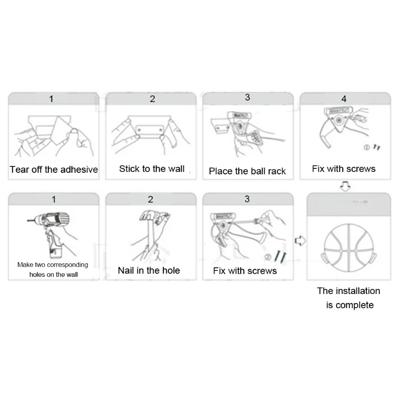 

Perforation-Free Ball Holder Rack Wall Mounted Sports Basketball Football Storage Display on Indoor Wall Home Indoor