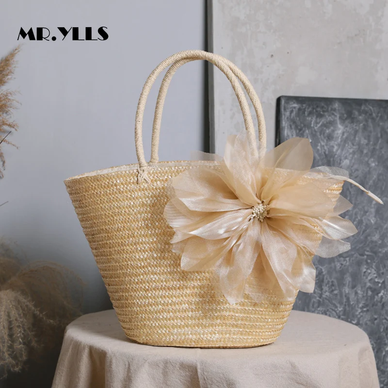 

Candy Summer Straw Bags Beach Basket Woman Wayuu Bohe Women Shoulder Bag Crochet Woven Ladies Tote Handbag Vacation Handmade