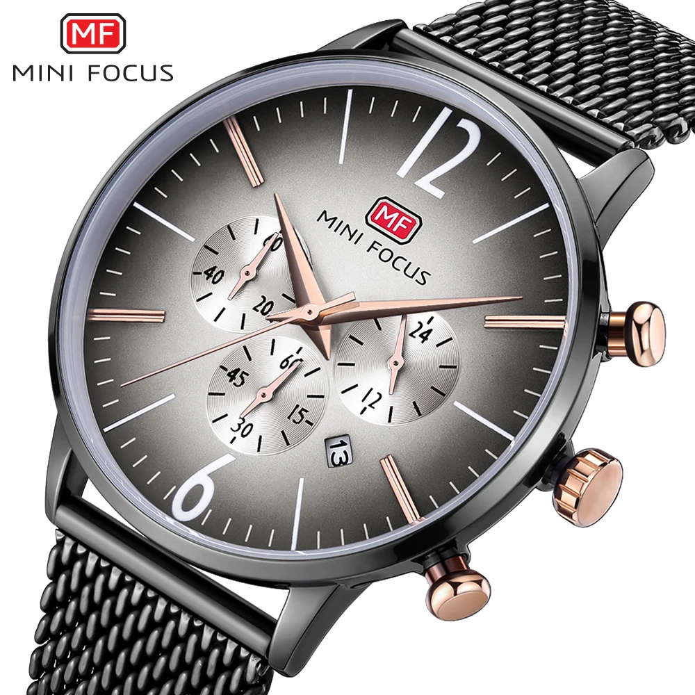Часы наручные MINI FOCUS Мужские кварцевые брендовые Роскошные повседневные
