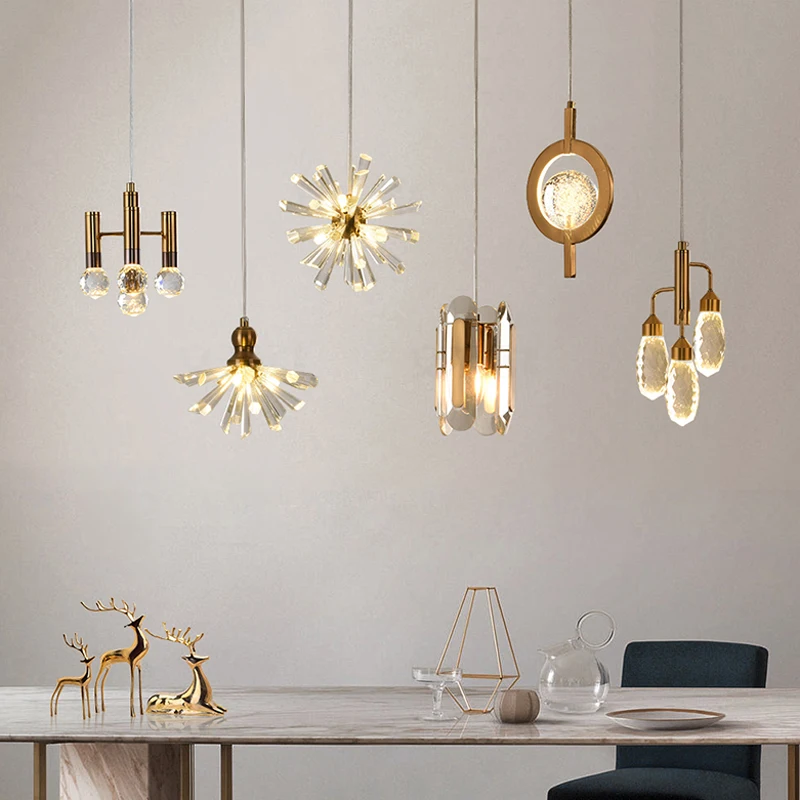 

Modern minimalist luxury crystal Pendant lights LED home decoration lighting living room dining room bedroom gloss lighting