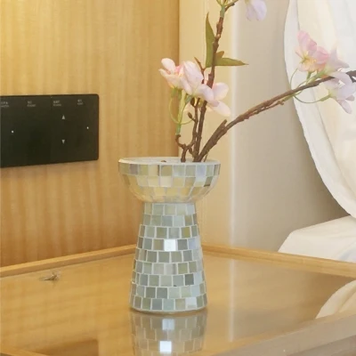 

Светильник лая цветная мозаичная стеклянная ваза для гостевого ресторана, винной бутылки, современный домашний орнамент, Настольная Ваза