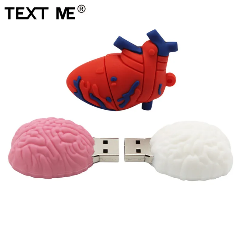 

TEXT ME usb2.0 64GB Cartoon brain heart model usb flash drive usb 2.0 4GB 8GB 16GB 32GB pendrive