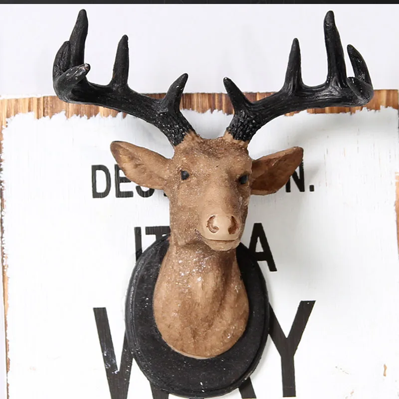 American Archaistic Deer Head Wall Picture Hanging Sculpture Model Resin Modern Art Bar Home Decoration Accessories Decor | Дом и сад