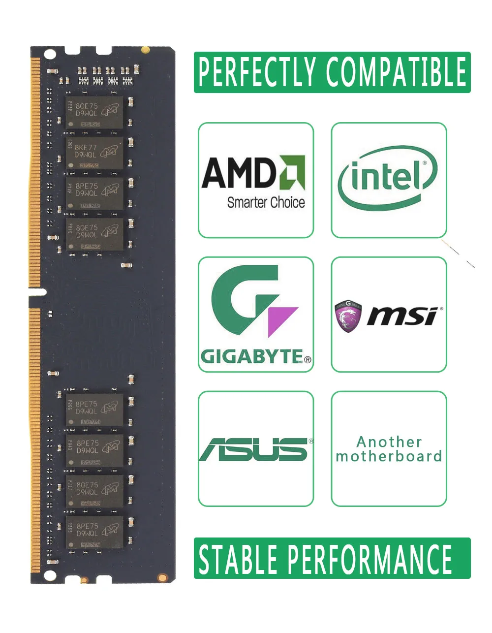 4 ГБ DDR4 Оперативная память 2666/2400/2133 МГц 288PIN 1,2 в DIMM NON-ECC настольных компьютеров Intel/AMD D Оперативная память поддержка двухканальный