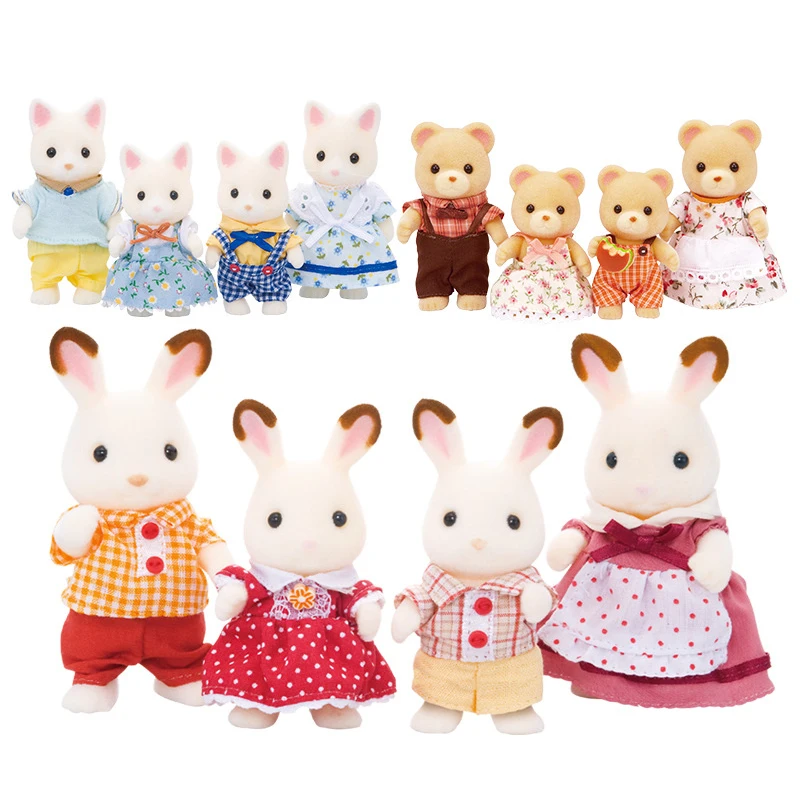 

Calico Critters Hopscotch Rabbit Family Kawaii Doll Set Simulation Forest Scene Anime Cartoon Action Figure Toys for Girls