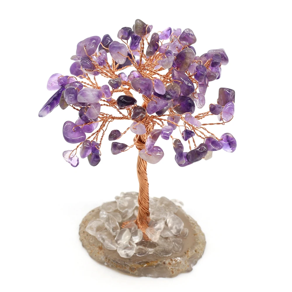 

Fashion Ornaments Natural Stone Amethyst Gravel Tree Of Life Home Ornaments for Decorating Bedrooms Study Toilets Rooms Etc