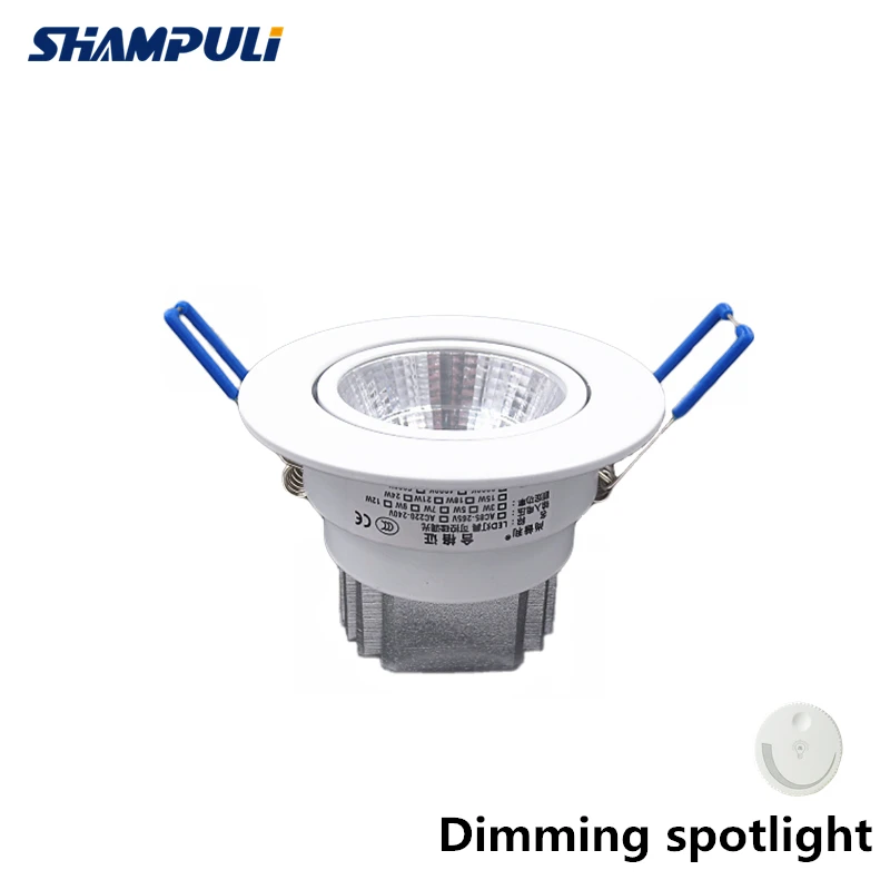 Dimmable Светодиодный точечный светильник cob настенный светильник встроенный SCR плавное затемнение 1 Вт 3 Вт небольшие отверстия 5 см