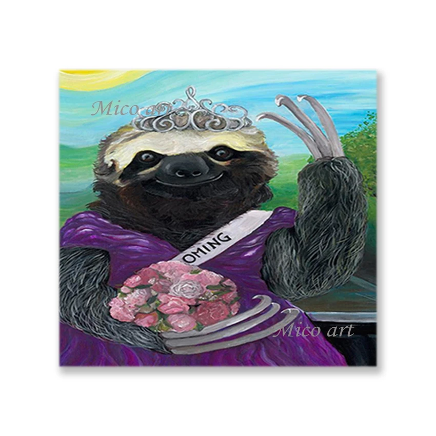 

Modern Kids Gift Hand Painted Koala Picture Canvas Oil Painting Unframed Children Room Decoration Wall Art Panel Set Hot Sell