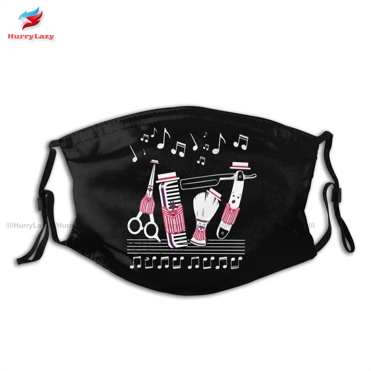 

Hairdresser Face Mouth Mask Unisex Protective Fancy Cloth Print Facial Mask With Filters
