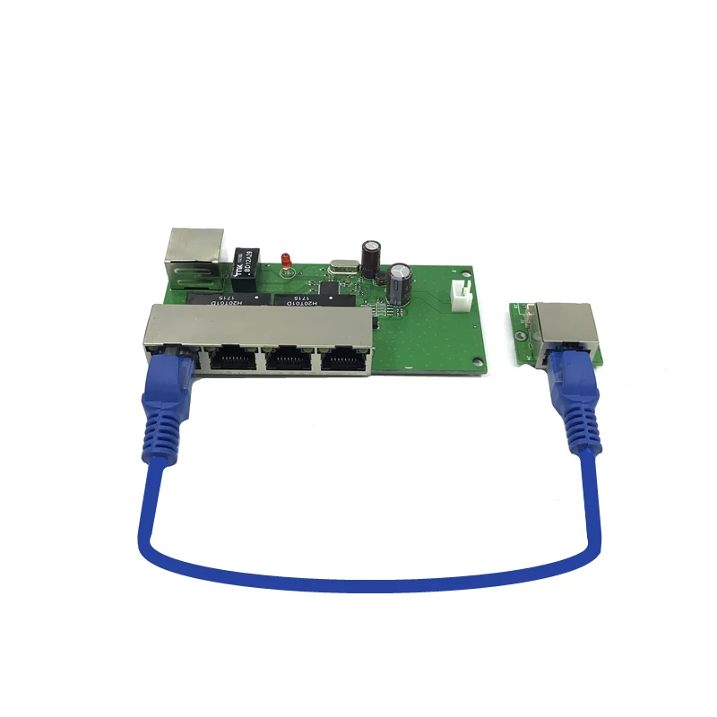 

OEM factory direct mini fast 10 / 100mbps 5-port Ethernet network lan hub switch board 5 rj45 5V 12V rj45 1 * 8pin head port
