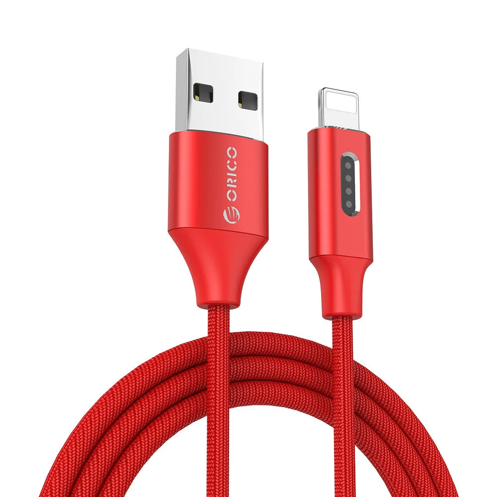 Красный ORICO USB для Apple, кабель для iPhone 6, 6s, 7, джинсовый USB кабель, быстрое зарядное устройство, кабель для передачи данных для Apple iPhone 5, 5S, iPad Air, мини-кабель - Цвет: Красный
