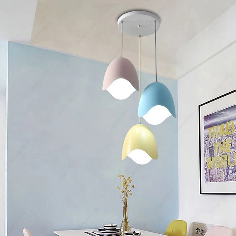 Скандинавский яркий подвесной светильник макарон для гостиной спальни кухни
