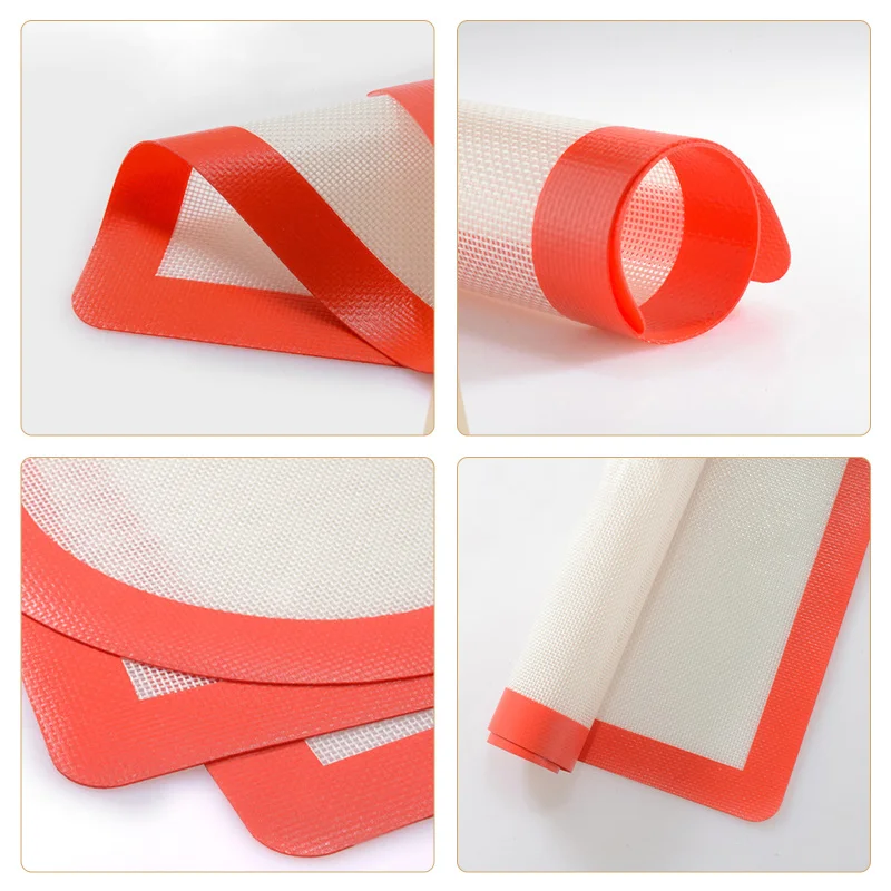 

3PCS Professional Non-Stick Silicone Fiberglass Baking Mat Sheets Thickened Macarons Baking Tools Cookie Pad Rolling Dough Mat