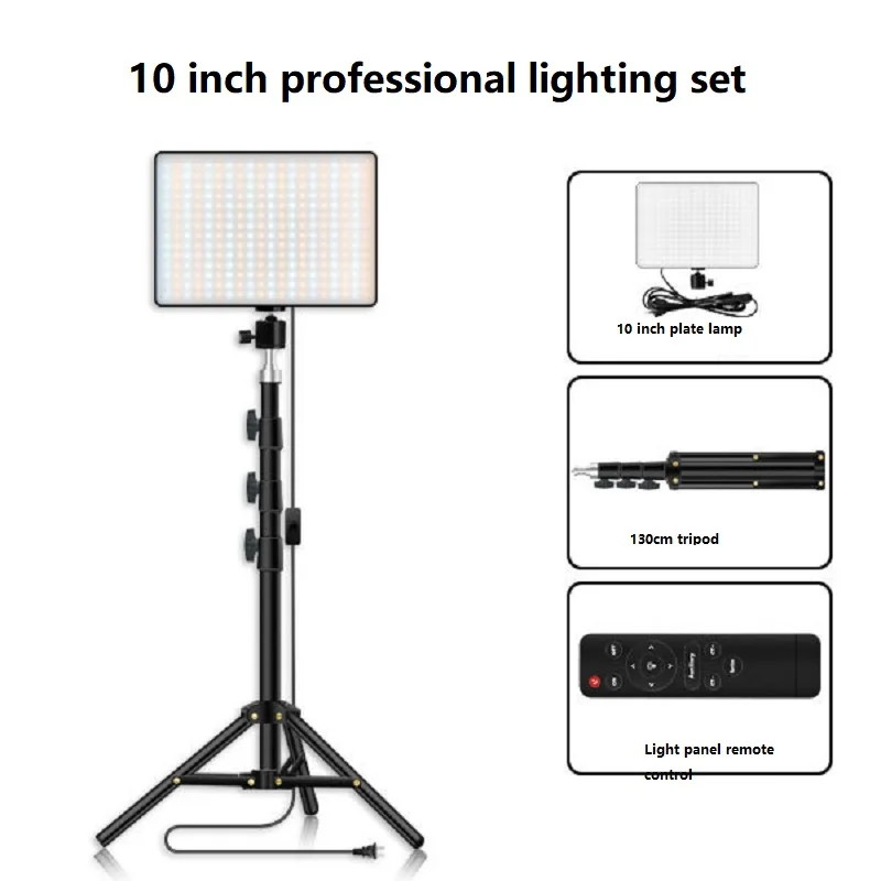

LED Lighting Panel + Remote Control + Stand For Girls Video Light Photography Studio Taking Photo Filming Live Streaming Makeup