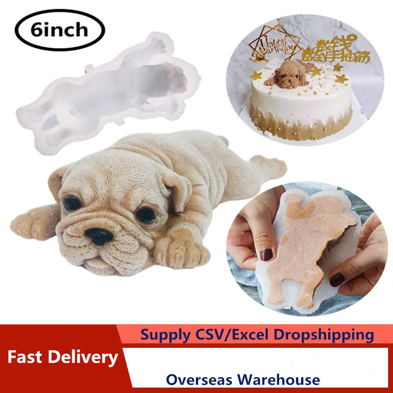 

Silicone Mold for Dog Pretty Mousse Cake 3D Shar Pei Mold Ice Cream Jelly Pudding Blast Cooler Fondant Tool shar pei форма для л
