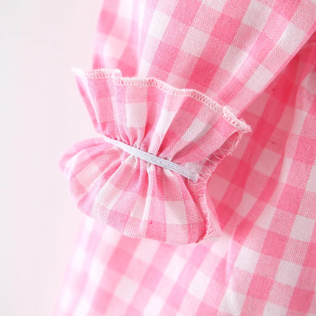 Детские платья для девочек; платье vestidos vestido infantil; Одежда для девочек; vestido; кружевное с рюшами для маленьких девочек; в клетку; вишня; Z4