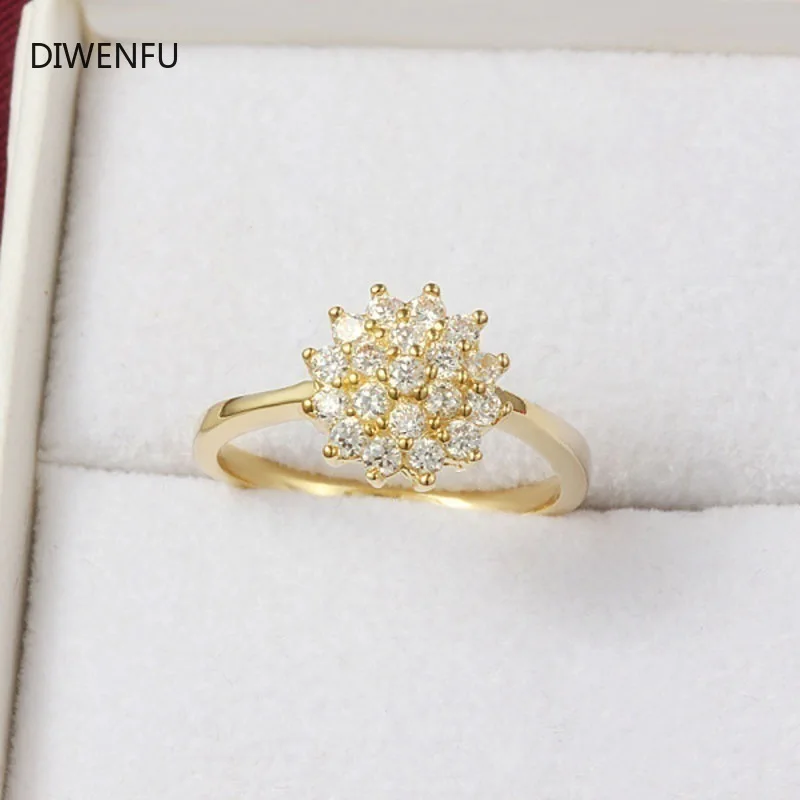 

14K Yellow Gold Diamond Rings for Women 2021 Luxury Bizuteria Anillos Gemstone 14K Gold and Flower Diamond Wedding Ring Joyeria