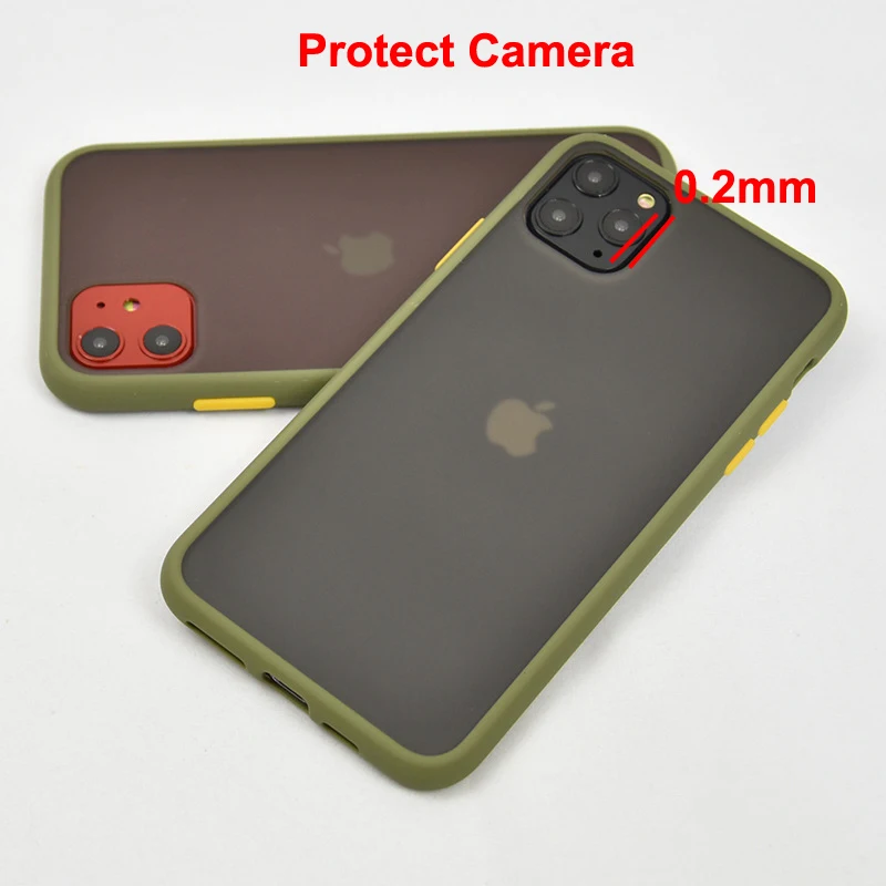 Противоударный чехол-накладка для iPhone 11 Pro Max XS XR X 7 8 6 6S Plus матовый силиконовый