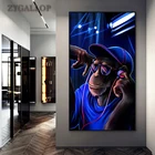 Современный постер в стиле поп-арт DJ обезьяна орангутан холст картина украшение для дома настенные художественные постеры печатные настенные картины для гостиной