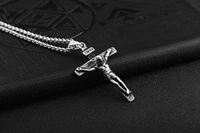 10pcs stainless steel 316l christian faith jesus cross blessing european and american style mens gift pendant necklace jewelry