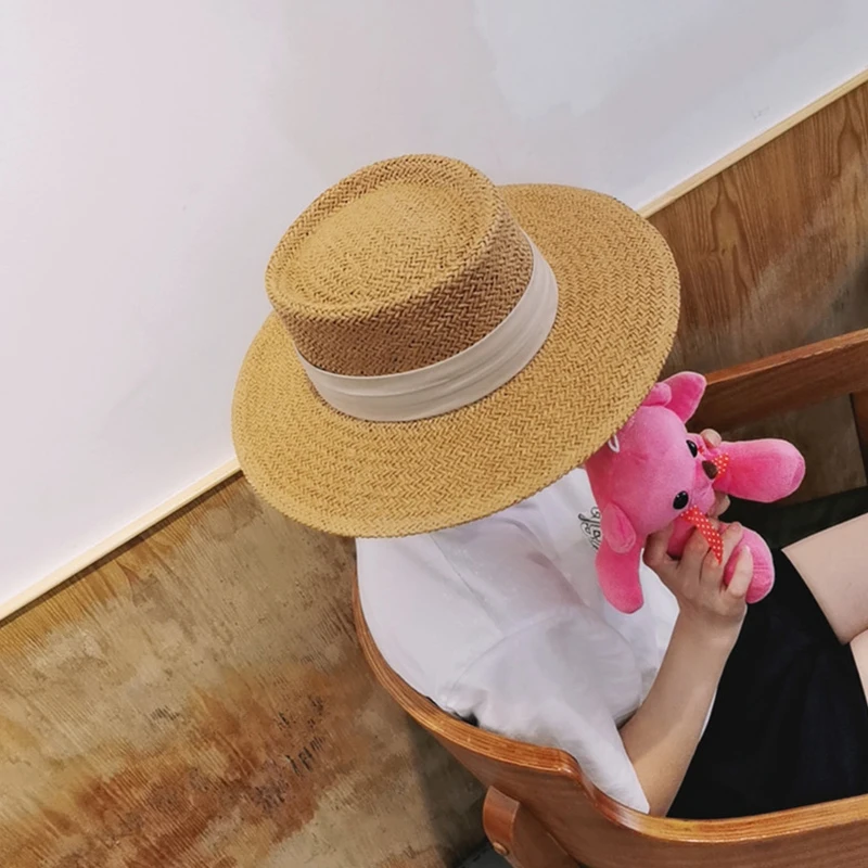 Шляпа женская Соломенная Пляжная шапка для мужчин и женщин модный вогнутый