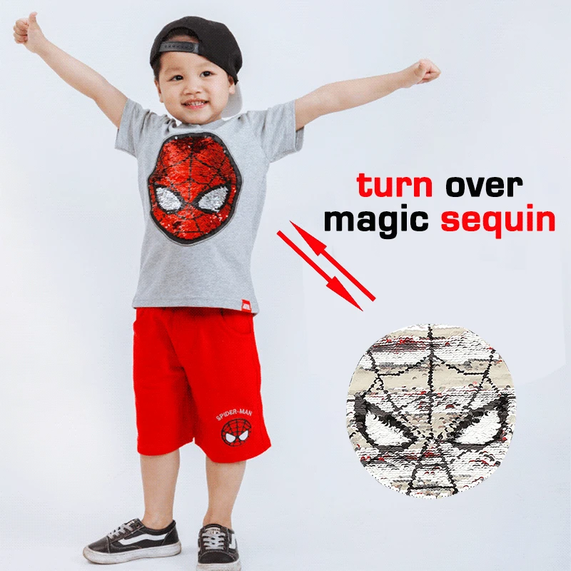 Летняя модная футболка для мальчиков с рисунком Человека паука Бэтмена