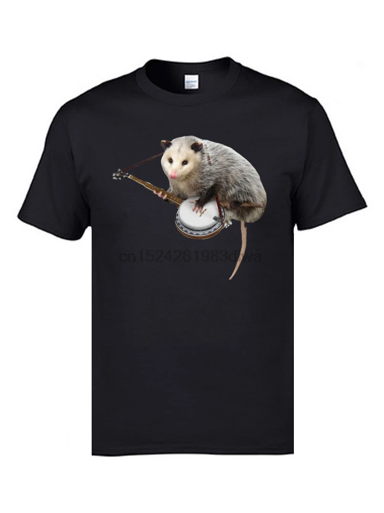 Possum играя в банджо принт с животными футболка популярная мужская весна осень