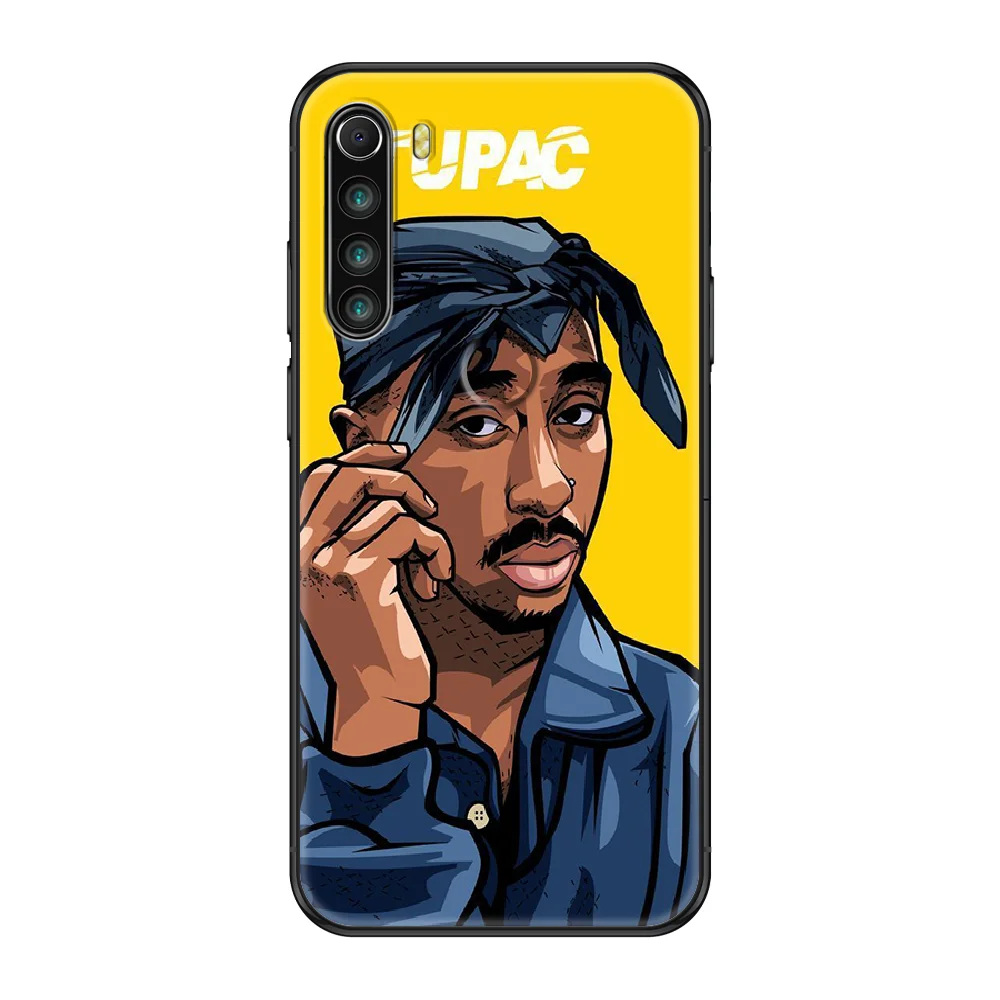 Чехол Tupac 2pac для телефона Xiaomi Redmi Note S2 4 5 6 7 8 A S X Plus Pro черный чехол из ТПУ роскошный