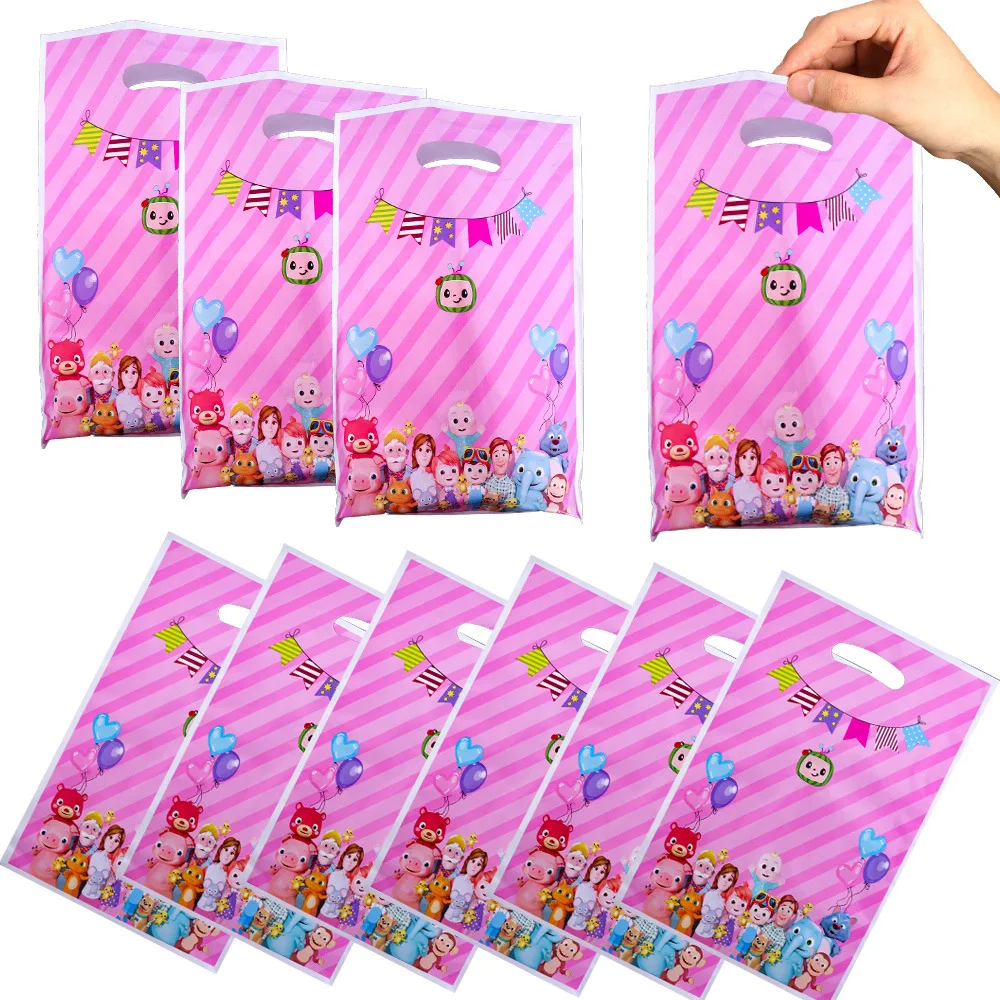 Оптовая продажа Мультяшные голубые и розовые мешки JJ в стиле дыни пластиковые