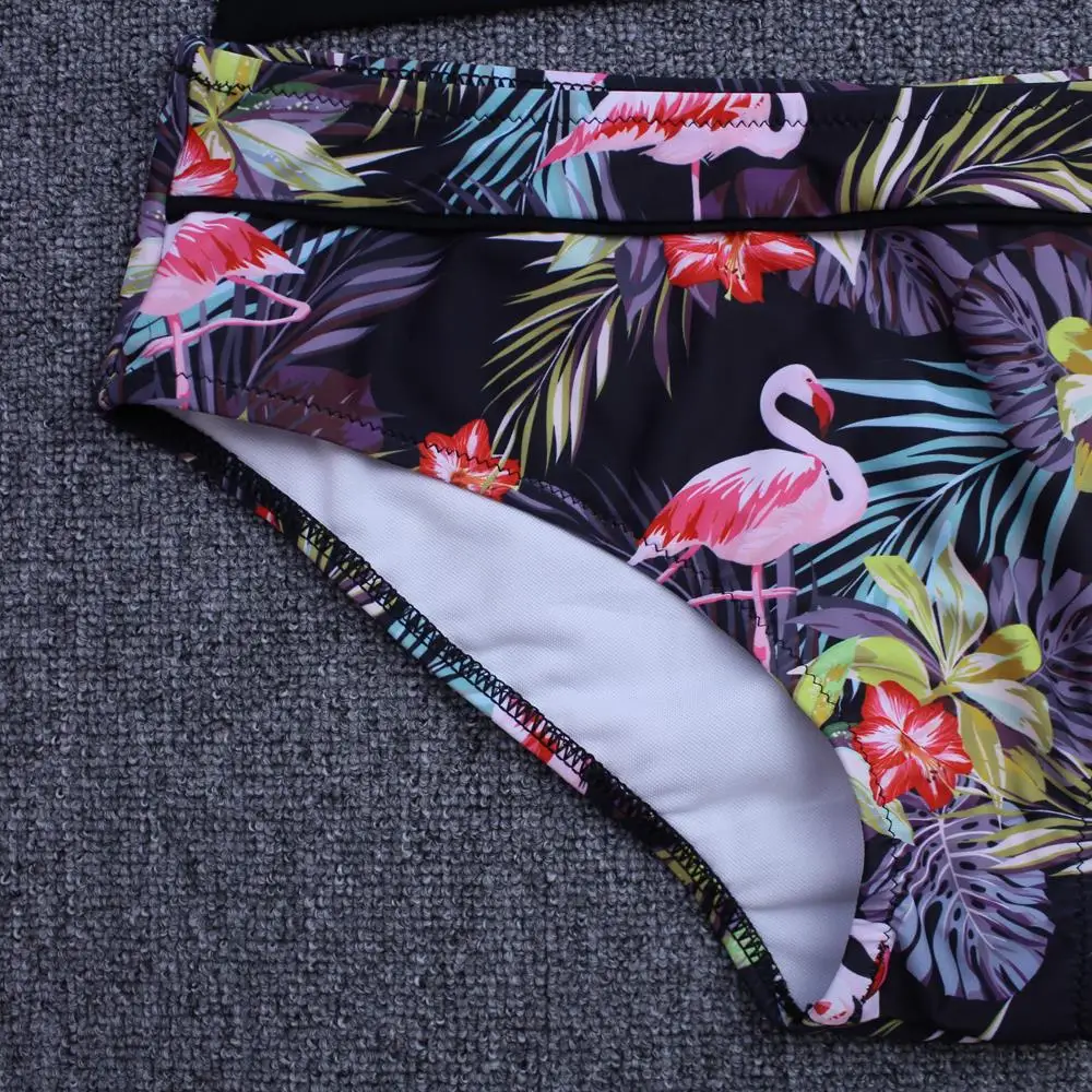

High Waist Print Push Up Bikini Swimsuit Women Bikini Set Bandage Bandeau Swimwear Bathing Suit Brazilian Biquini Female 2020
