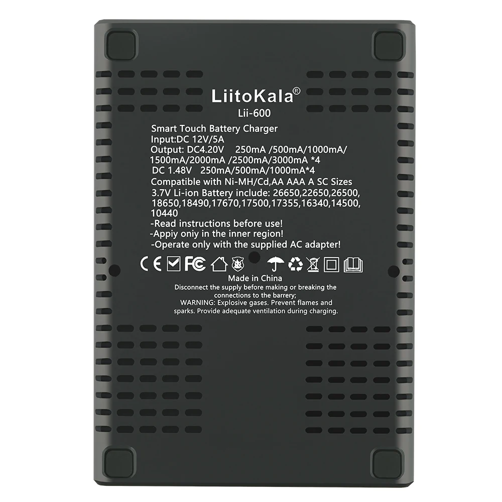 

LiitoKala li-ion 3,7 NiMH 1,2 , 18650 26650 21700 AA + 12V5A