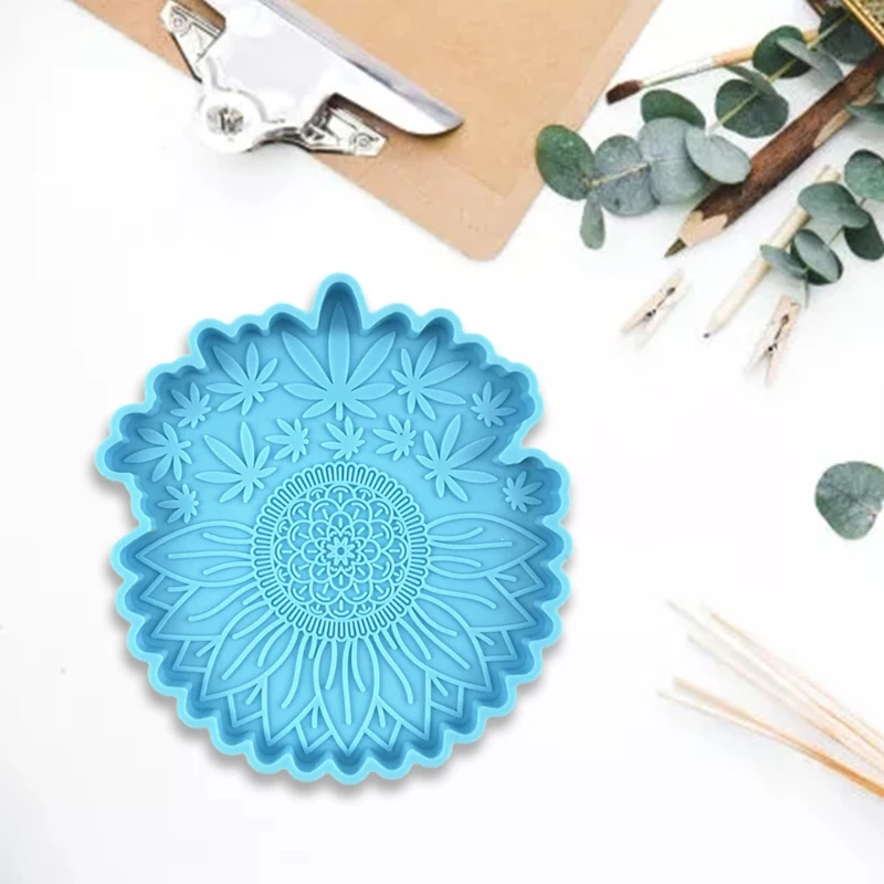 

DIY Sunflower Maple Leaf Coaster Epoxy Resin Mold Coaster Holder Silicone Mould M7DD