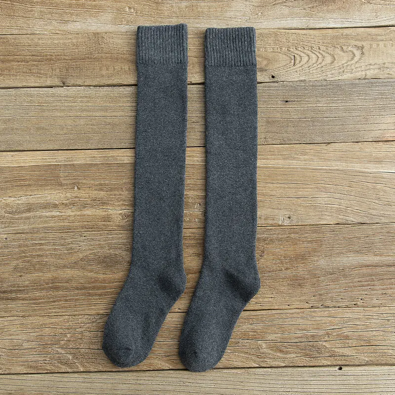 Women dark gray Зимние новые мужские и женские носки хлопковые махровые плотные теплые длинные носки без пятки японские модные носки skarpetki calcetines mujer - Цвет: Women dark gray