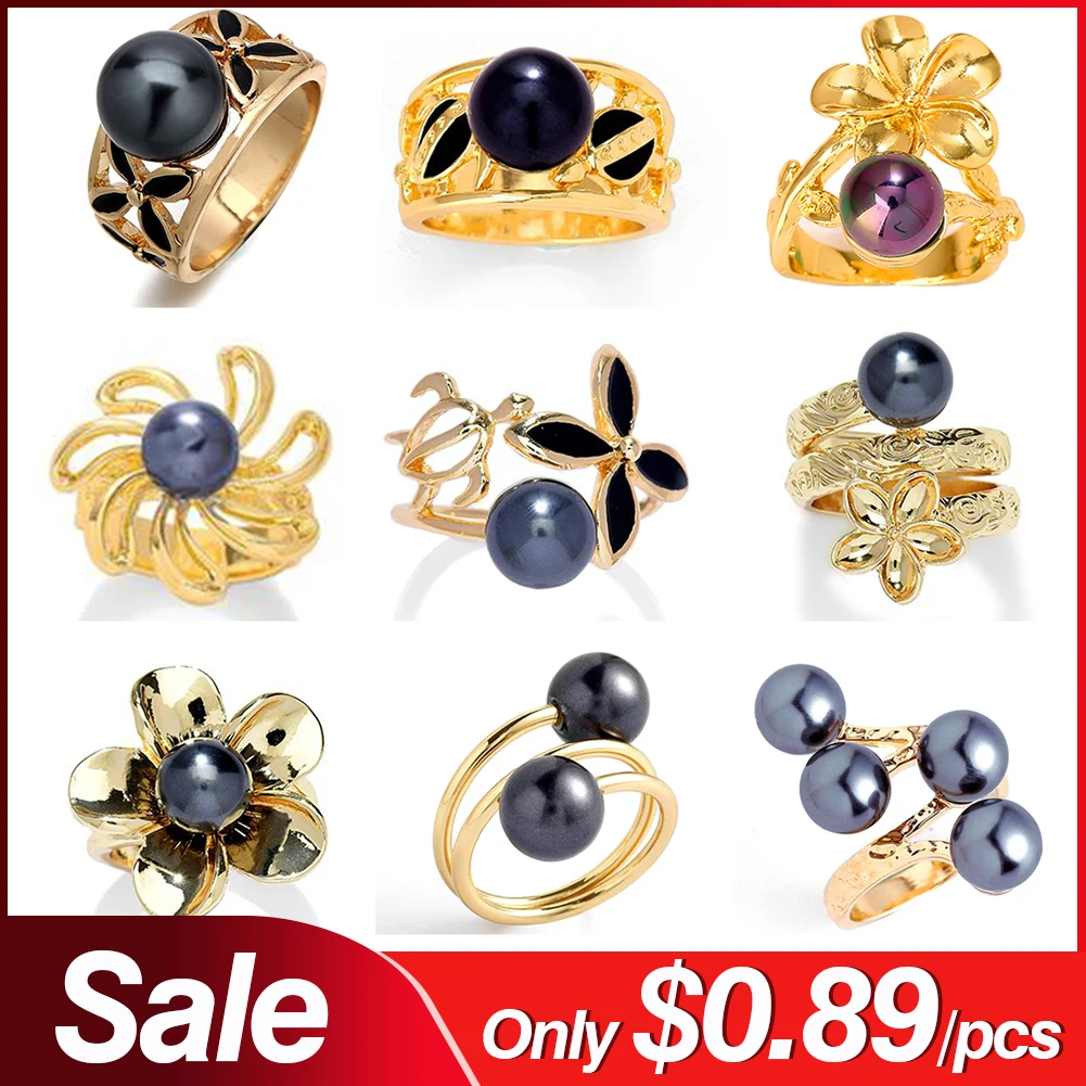 Распродажа Винтажное кольцо Sophiaxuan с жемчугом позолоченное полинезийское