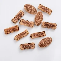 50pcspack mixed oval letter acrylic beads natural wood color alphabet spacer beads for jewelry making diy bracelet accessories