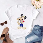 Новая Милая женская футболка Disney с коротким рукавом, футболка, женская летняя повседневная футболка в стиле Харадзюку, топ с рисунком Микки и медведя, Даффи