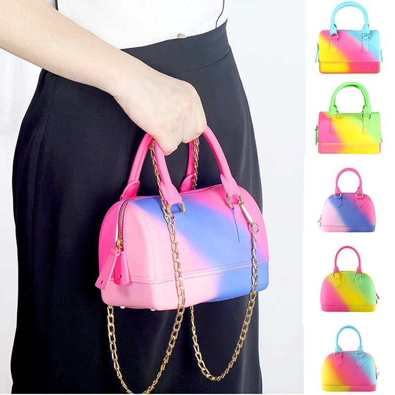 

Girls Rainbow Jelly Bags 2020 Children Purses And Handbags Luxury Bags Famous Brand Designer Mini Bag Crossbody Bags For Women
