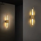 Kobuc современный золотой черный светодиодный настенный светильник 50 см металлическая акриловая труба Настенный бра для гостиной прихожей коридора спальни бра