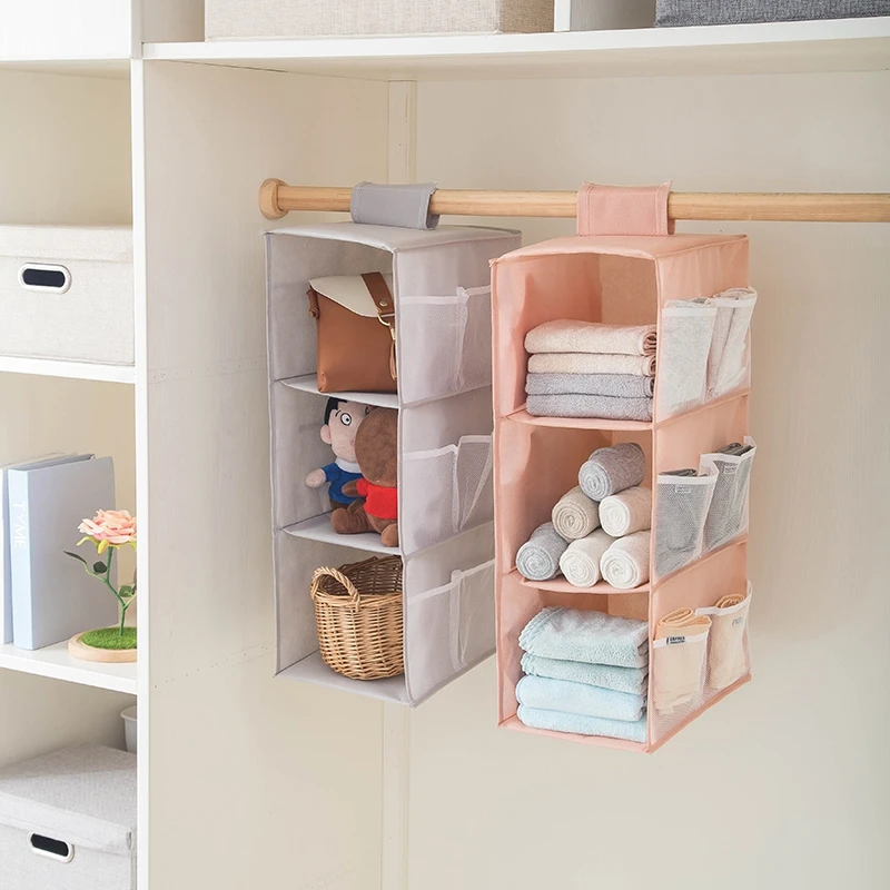 

New Folding Storage Underwear Bra Organizer Storage Box Beige Drawer Closet Organizers Boxes For Underwear Scarfs Socks