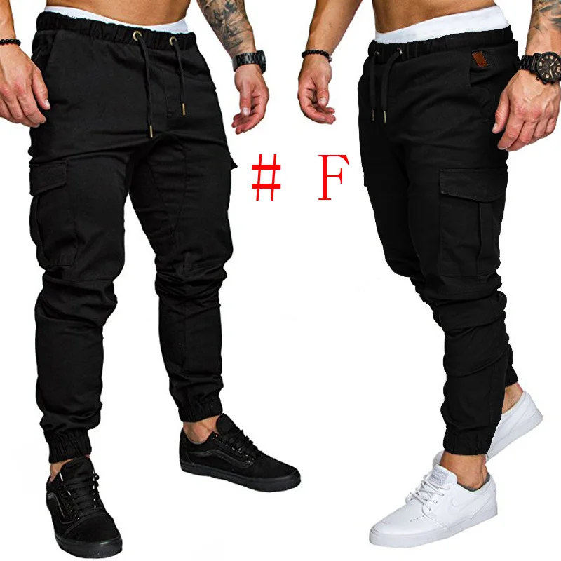 F Новые модные спортивные штаны, Мужские Jogger штаны похудания форма брюки повседневные брюки с эластичным поясом Мужские штаны длинные брюки - Цвет: F