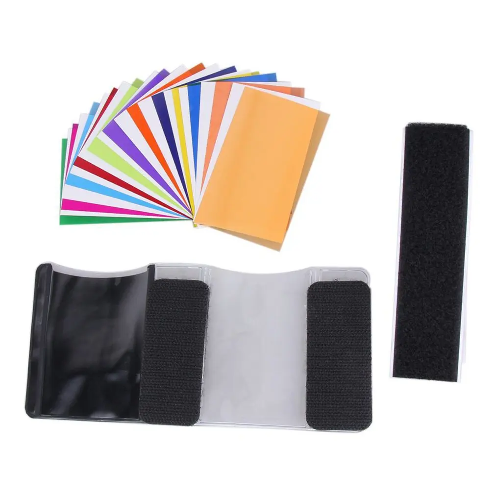 

12 pieces color card for Strobist Flash Gel Filter Color Balance with rubber band diffuser Lighting For Canon/Nikon For SONY