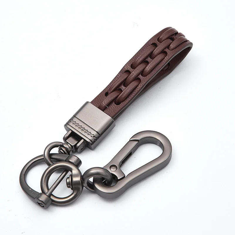 Вертикальный Плетеный мужской брелок из искусственной кожи с подковой |