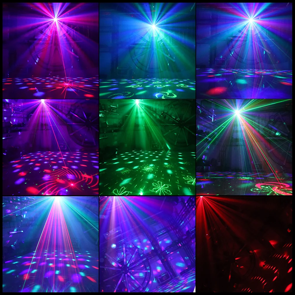 RGB LED Stage Lights Moving Head Disco Balls Laser Projector Par DJ Party Color Music Lights Controller proyector navidad luces