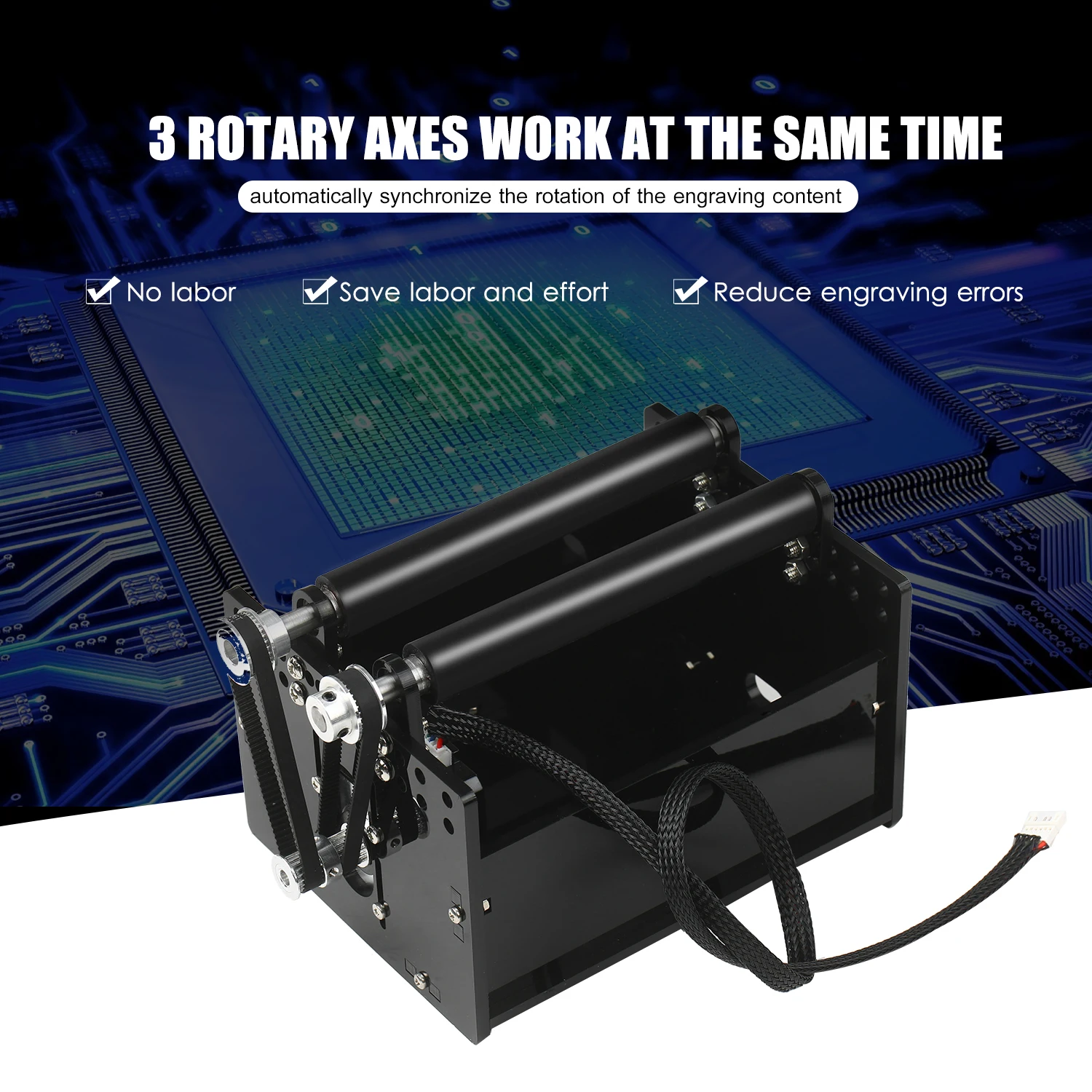 Вращающаяся ось KKMOON для лазерного гравировального станка лазерный гравер