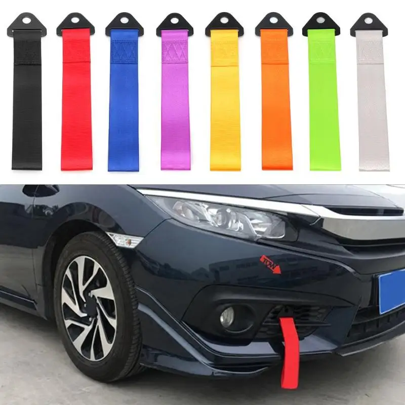 28 см высокая прочность Буксировочный канат гоночный автомобиль бампер буксировочное кольцо гоночный автомобиль передняя панель украшения прочный ремень Буксировочный канат 2 тонны