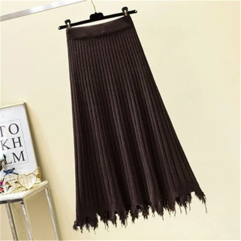 2019 осенне-зимняя женская элегантная миди-юбка трапециевидной формы Женская