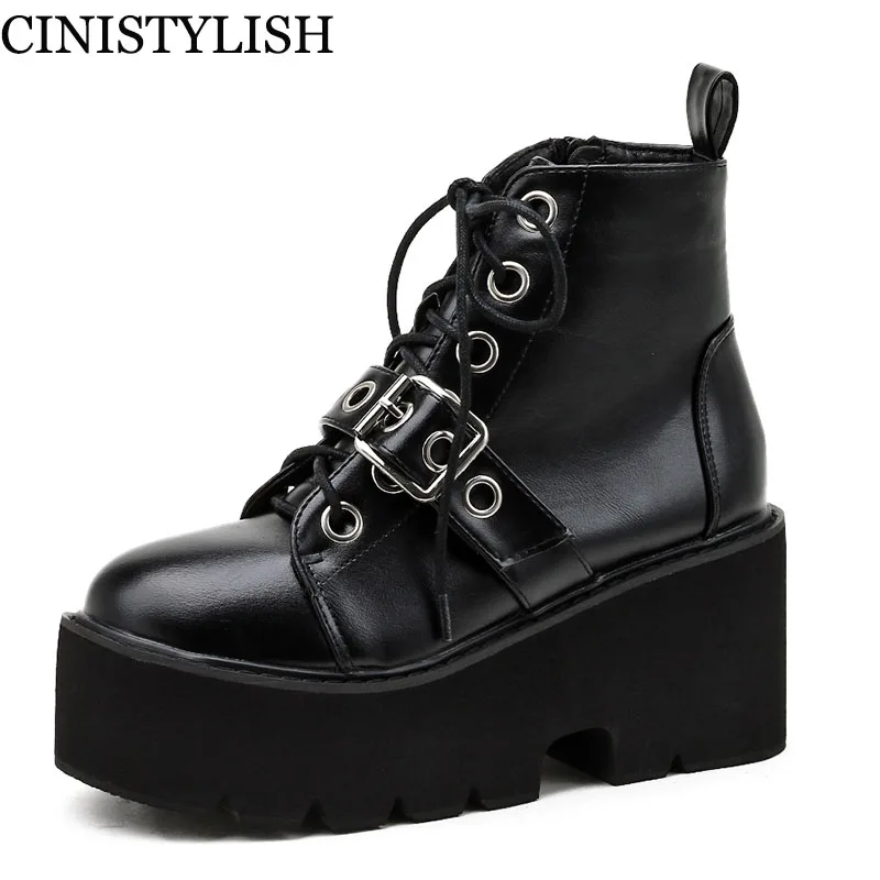 Женские ботинки на платформе с резиновой застежкой-молнией | Обувь