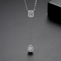 be 8 elegant fashion geometry aaa cubic zircon trendy geometric lariat necklace for women wedding dubai pendant necklace n091